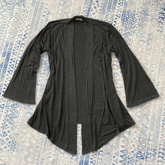 Prospect Boulevard Soft Gray Draped Top - Picture 1 of 5